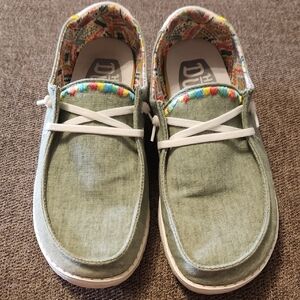 Hey Dude Wendy Boho Light Olive, Sz 7